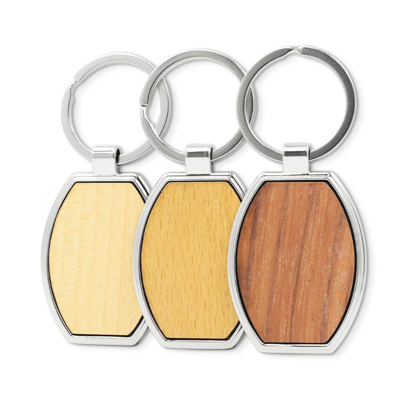 Hersteller: Schlichter, personalisierter Schlüsselanhänger aus Holz mit Logo