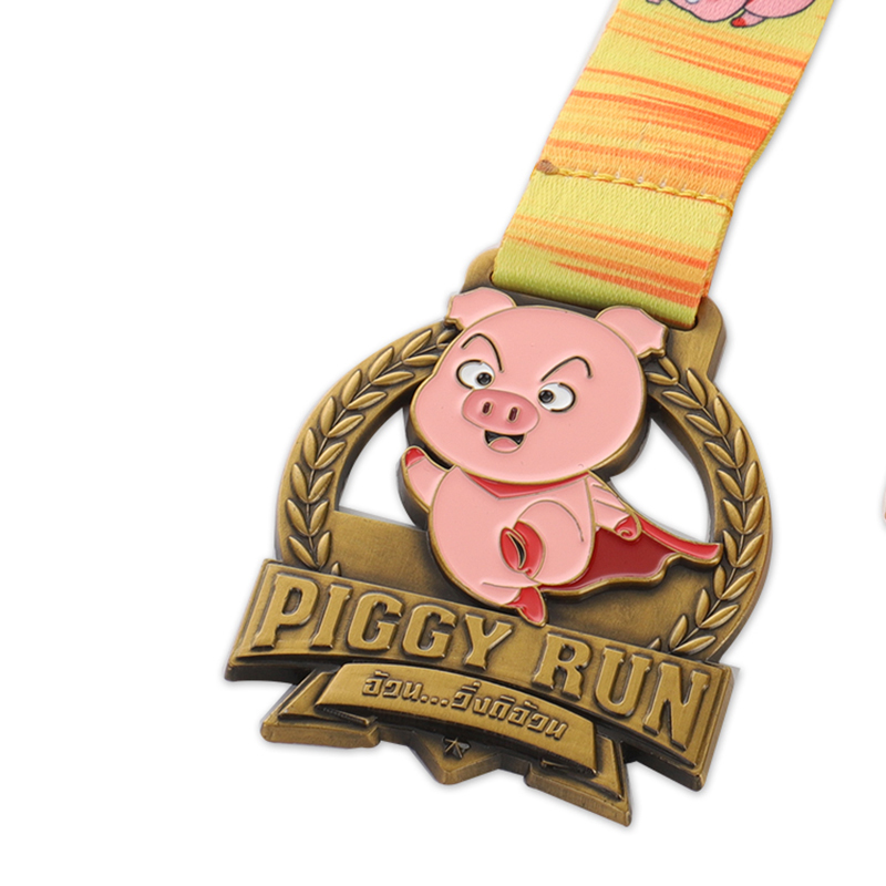 Personalisierte Piggy Run Gold-Cross-Country-Laufmedaillen der Vereinigten Staaten