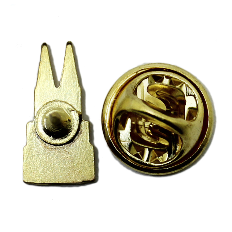 3D Gold Mini Tower Anstecknadel aus Metall