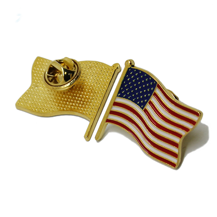 Anstecknadel mit weicher Emaille und Länderflagge aus Metall