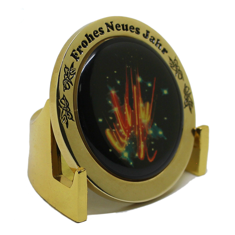 Kundenspezifische Goldmünze aus weichem Kristall-Emaille-Weihnachtsmetall