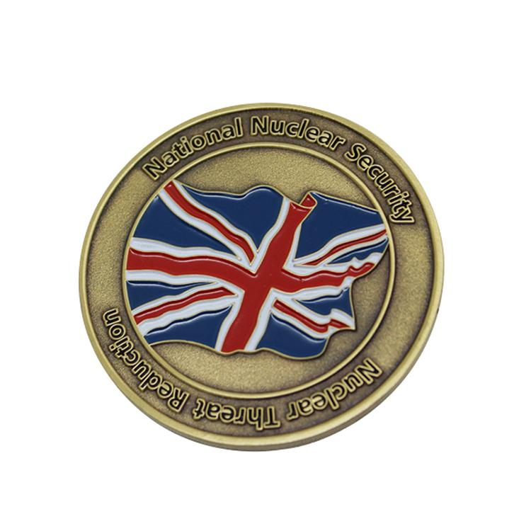 England-Herausforderungsmünze mit individuellem Logo aus weicher Emaille und Metall