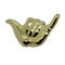 Anstecknadel aus Metall mit 3D-Gold-Geste