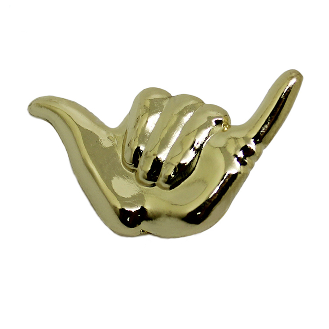 Anstecknadel aus Metall mit 3D-Gold-Geste