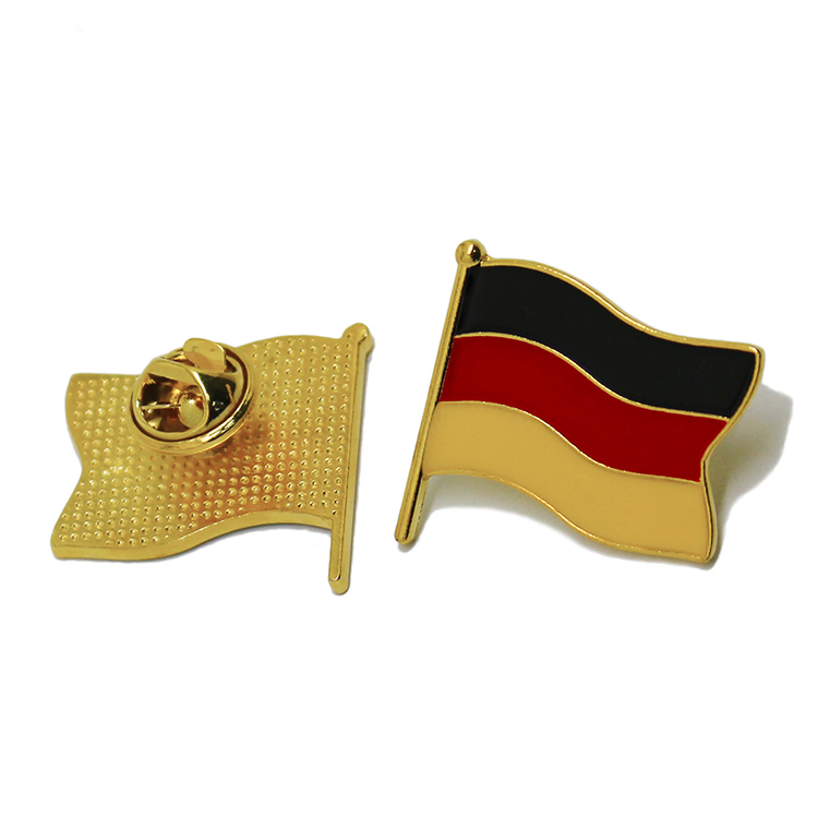 Anstecknadel mit weicher Emaille und Länderflagge aus Metall