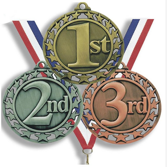 1., 2. und 3. leere Souvenir-Sportmedaille aus Metall