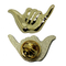 Anstecknadel aus Metall mit 3D-Gold-Geste
