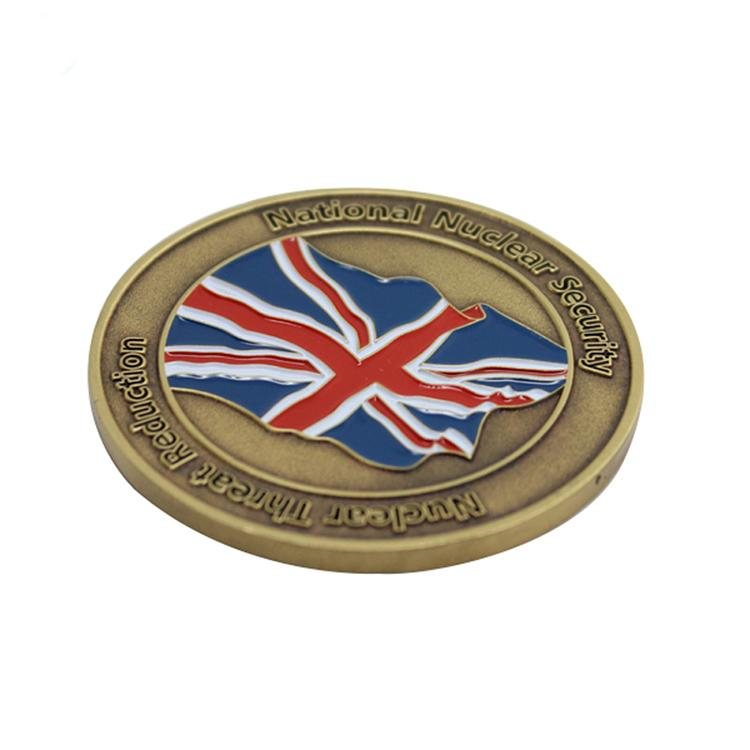 England-Herausforderungsmünze mit individuellem Logo aus weicher Emaille und Metall