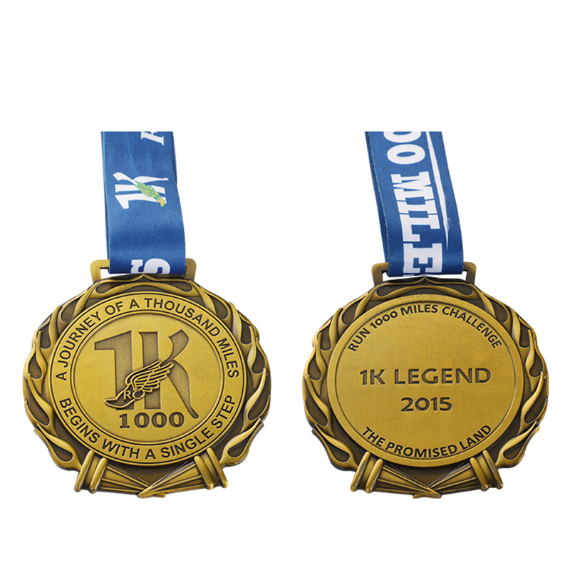 Benutzerdefinierte Lauf-Goldmedaille, virtuelle virtuelle 1-km-Lauf-Läufer-Medaille in meiner Nähe