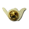 Anstecknadel aus Metall mit 3D-Gold-Geste