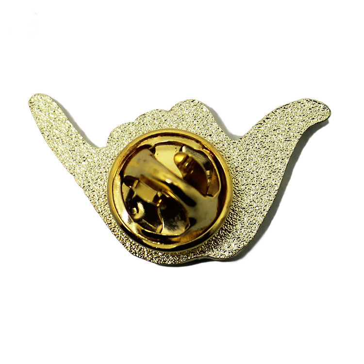 Anstecknadel aus Metall mit 3D-Gold-Geste