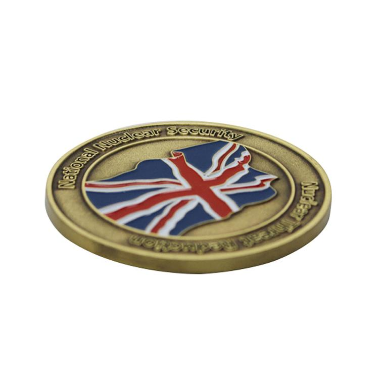 England-Herausforderungsmünze mit individuellem Logo aus weicher Emaille und Metall