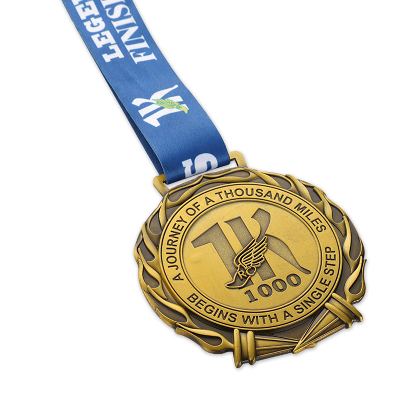 Benutzerdefinierte Lauf-Goldmedaille, virtuelle virtuelle 1-km-Lauf-Läufer-Medaille in meiner Nähe