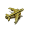 Anstecknadel aus 3D-Flugzeug-Metall in Gold und Silber