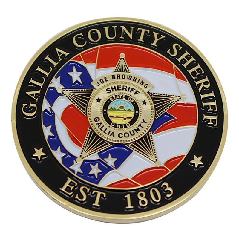 USA-Sheriff-Herausforderungsmünze aus weichem Emaille-Metall