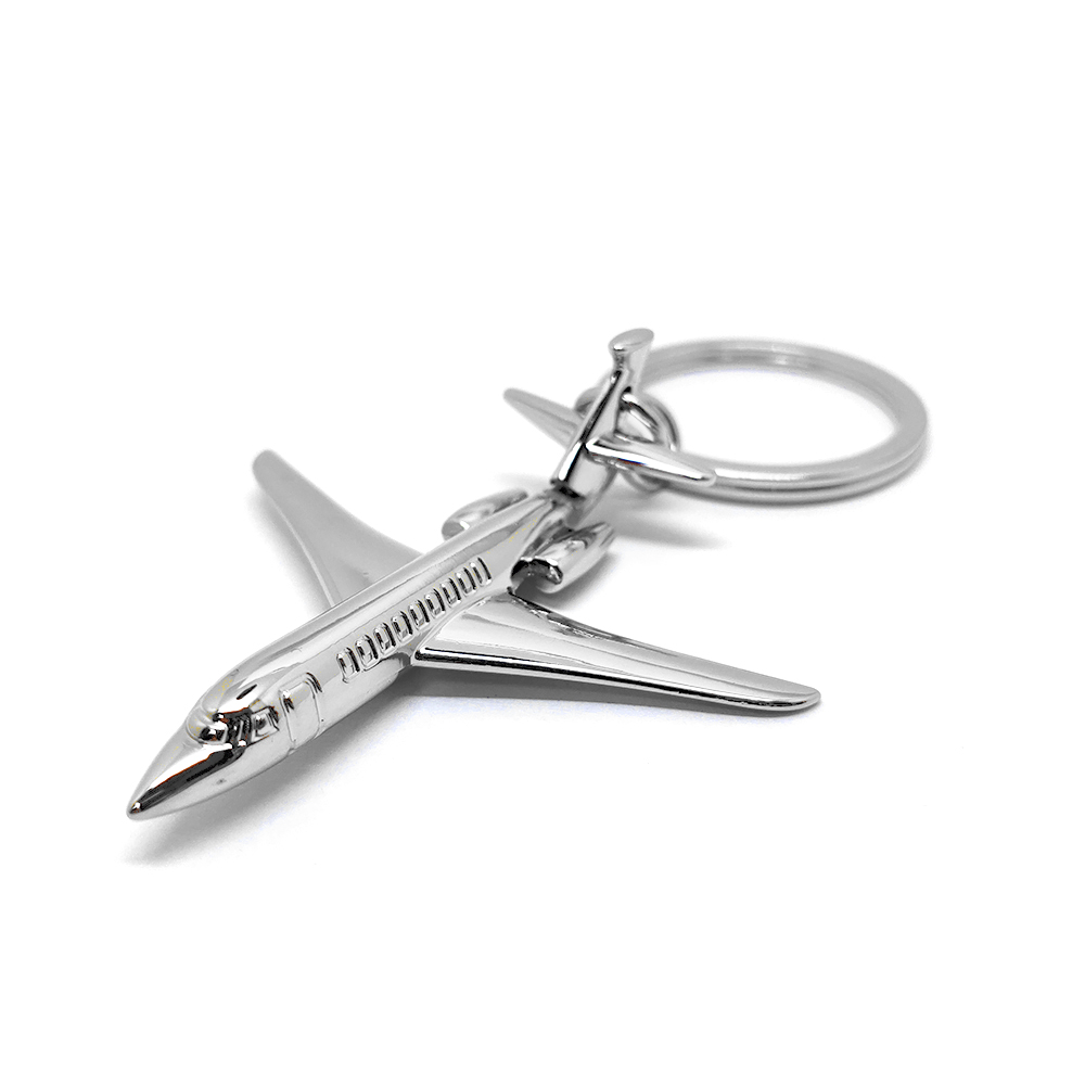 3D-Modell, personalisierter, individueller Metall-Logo-Flugzeug-Schlüsselanhänger