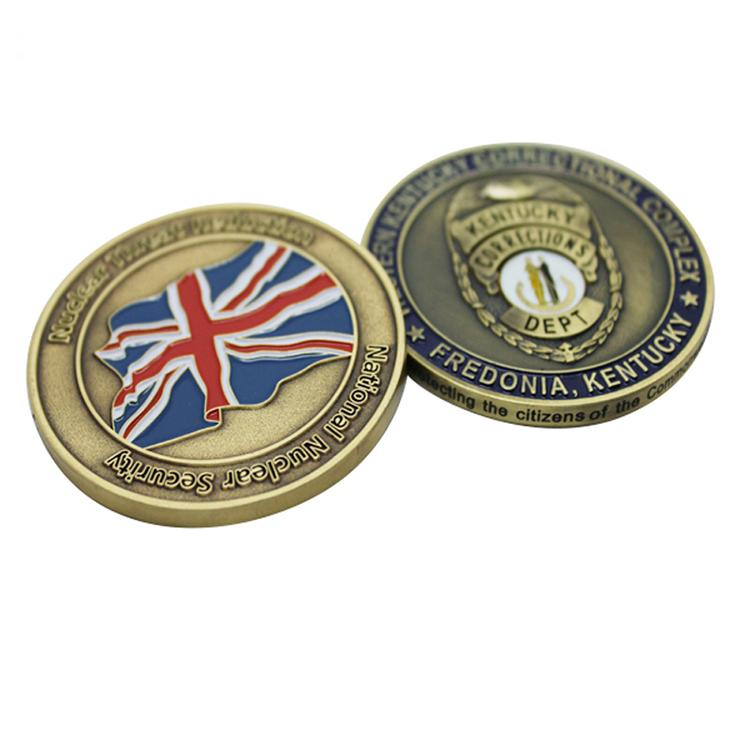 England-Herausforderungsmünze mit individuellem Logo aus weicher Emaille und Metall
