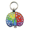 Bunte Tier-Pfau-Schlüsselanhänger aus weichem PVC