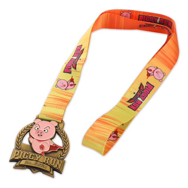 Personalisierte Piggy Run Gold-Cross-Country-Laufmedaillen der Vereinigten Staaten