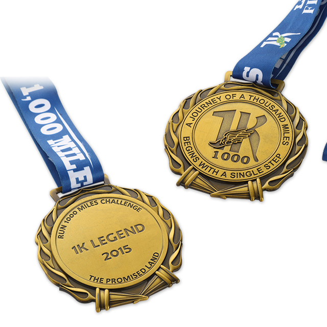 Benutzerdefinierte Lauf-Goldmedaille, virtuelle virtuelle 1-km-Lauf-Läufer-Medaille in meiner Nähe