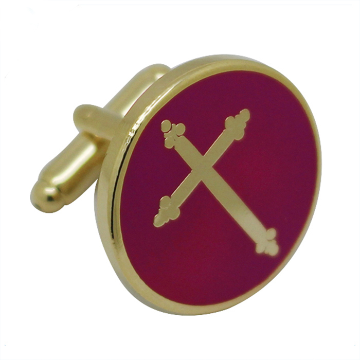 Hartemail-Kreuz-Manschettenknöpfe aus Metall