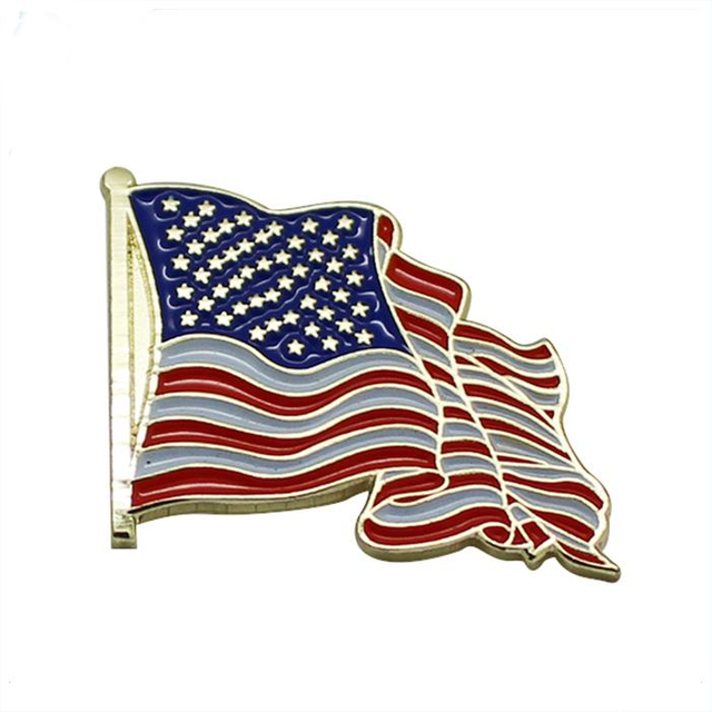 Werbe-Anstecknadel mit amerikanischer Flagge aus Metall