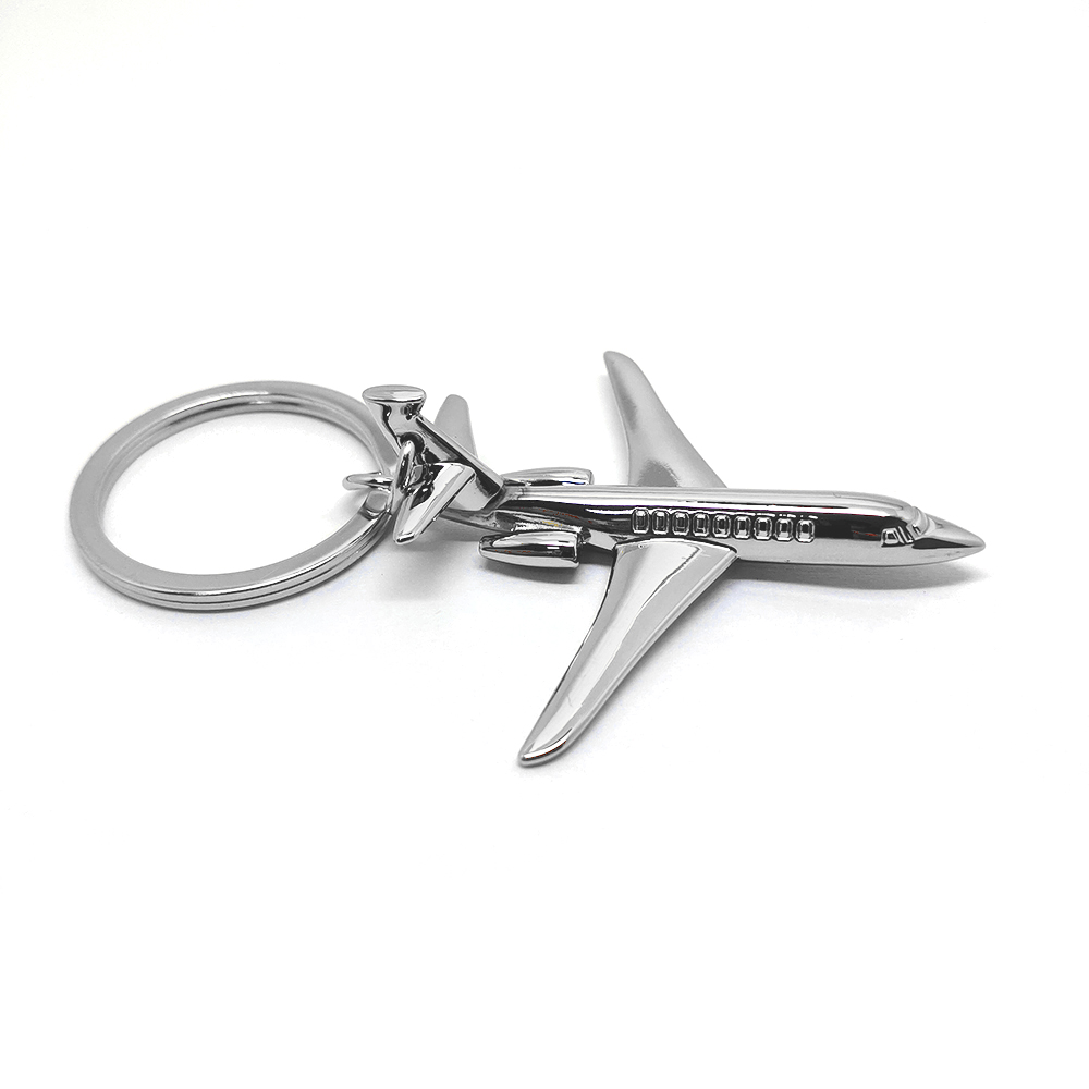 3D-Modell, personalisierter, individueller Metall-Logo-Flugzeug-Schlüsselanhänger