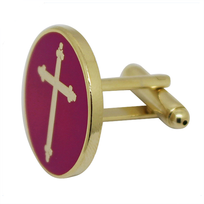 Hartemail-Kreuz-Manschettenknöpfe aus Metall