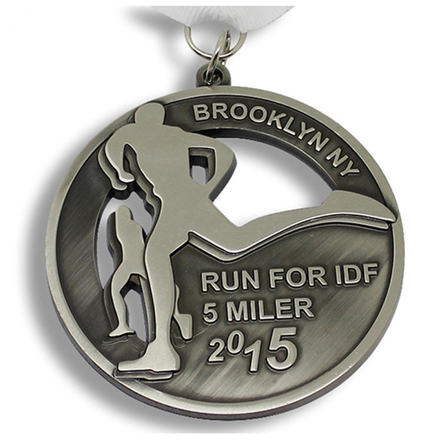 Antik-Nickel-Laufsport-Medaille aus kundenspezifischem Metall