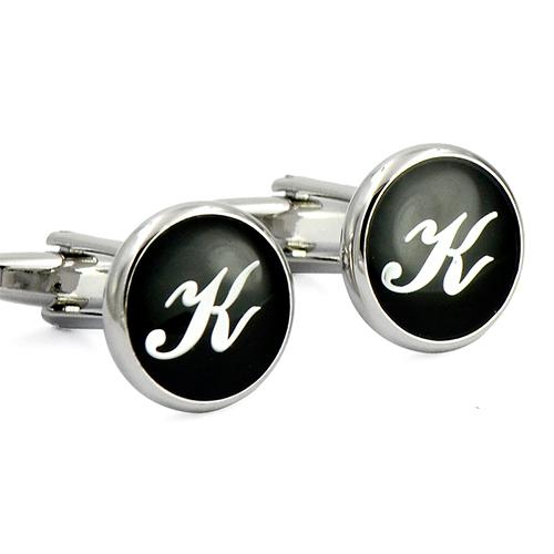 Personalisierte silberne Alphabet-Manschettenknöpfe aus Metall