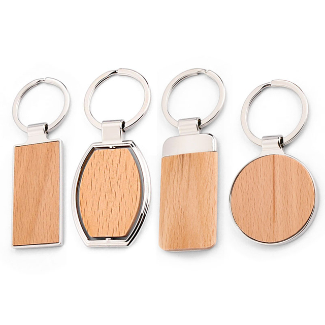 Fabrikgroßhandel kundenspezifischer leerer Namens-Schlüsselanhänger aus Holz 