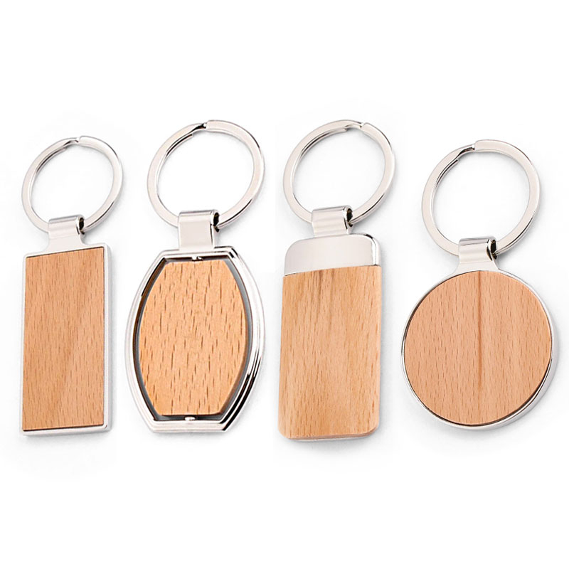 Fabrikgroßhandel kundenspezifischer leerer Namens-Schlüsselanhänger aus Holz 