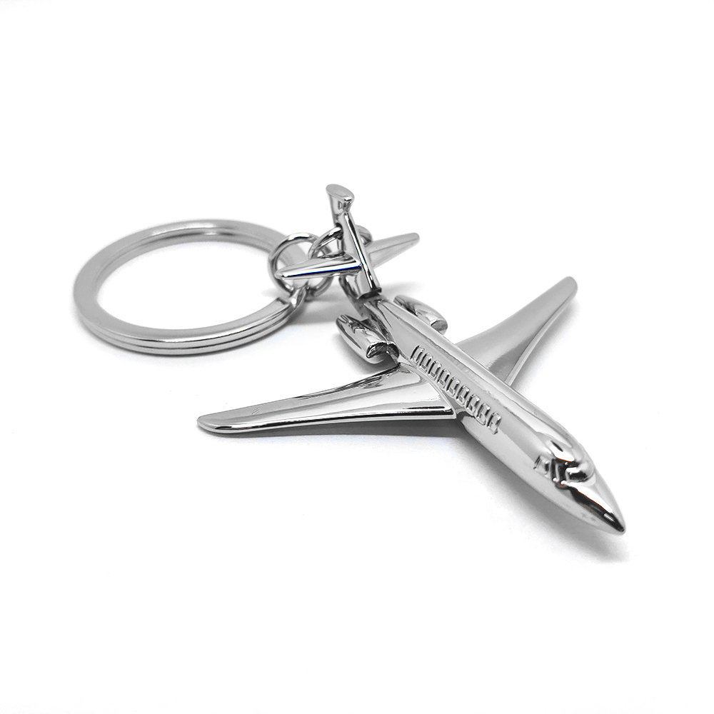 3D-Modell, personalisierter, individueller Metall-Logo-Flugzeug-Schlüsselanhänger