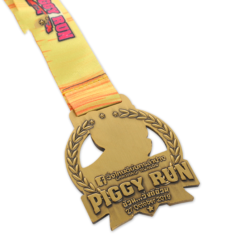 Personalisierte Piggy Run Gold-Cross-Country-Laufmedaillen der Vereinigten Staaten