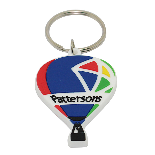 Personalisierter bunter Fallschirm-Schlüsselanhänger aus weichem PVC