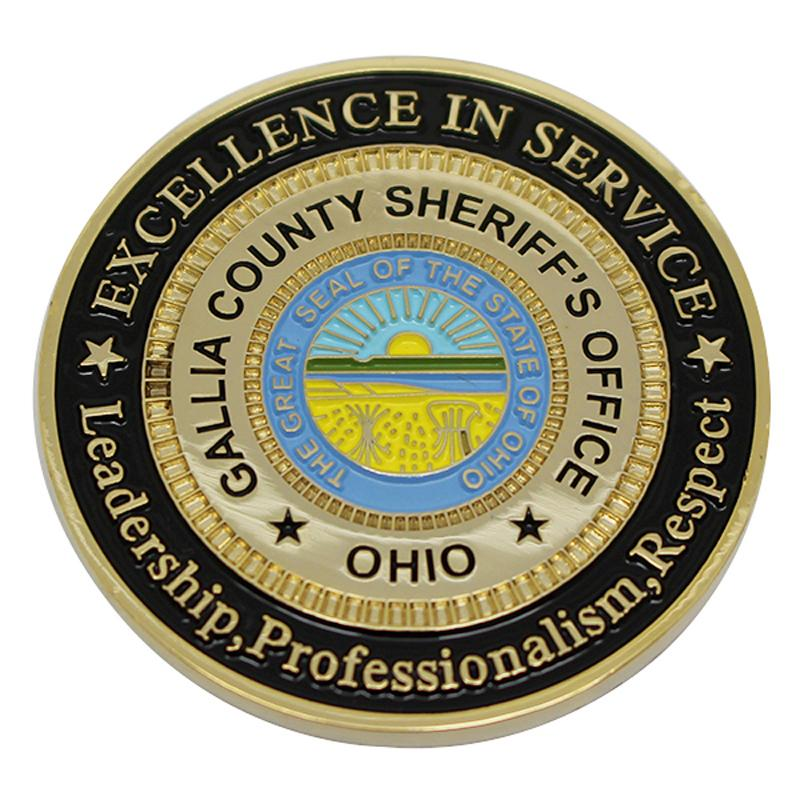 USA-Sheriff-Herausforderungsmünze aus weichem Emaille-Metall