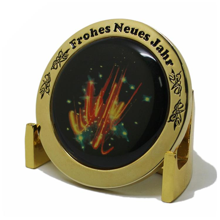 Kundenspezifische Goldmünze aus weichem Kristall-Emaille-Weihnachtsmetall