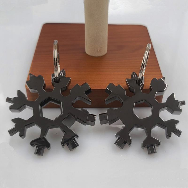 Desuccus 18-in-1-Schneeflocken-Multifunktionswerkzeug, Edelstahl-Schneeflocken-Flaschenöffner/flaches Kreuzschlitzschraubendreher-Set/Schraubenschlüssel 